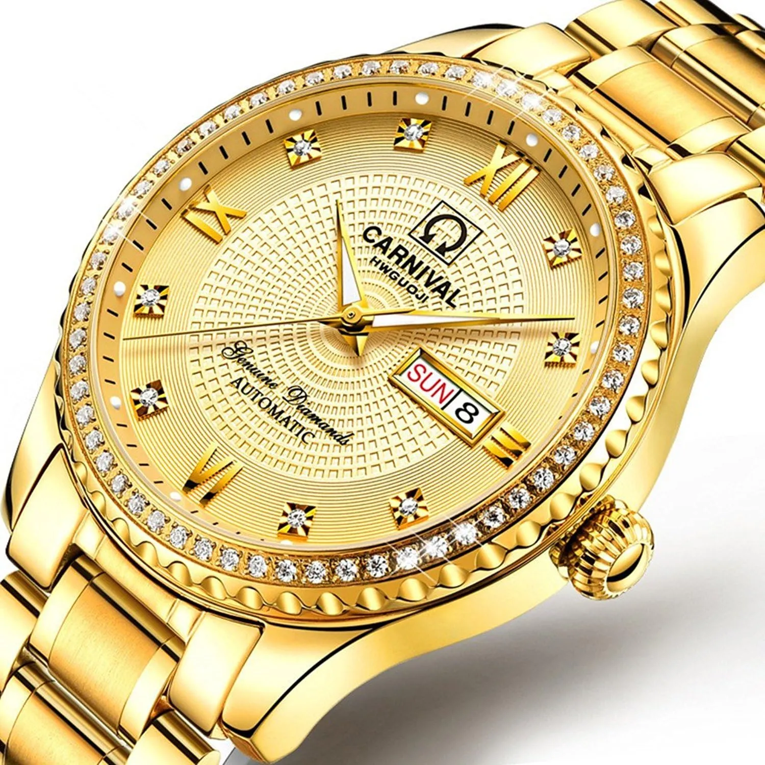 Fashion Diamond Dress Wrist Watches defensible MASTOP Automatic Watches for Men's Luxury Gold Silver Stainless Steel Watch 
