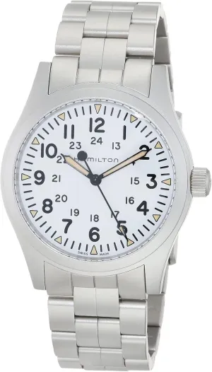 Field Mechanical 42mm Case, White Dial, Silver Stainless Steel Bracelet (Model: H69529113) Hamilton Watch Russian invite Australian split magenta Khaki 
