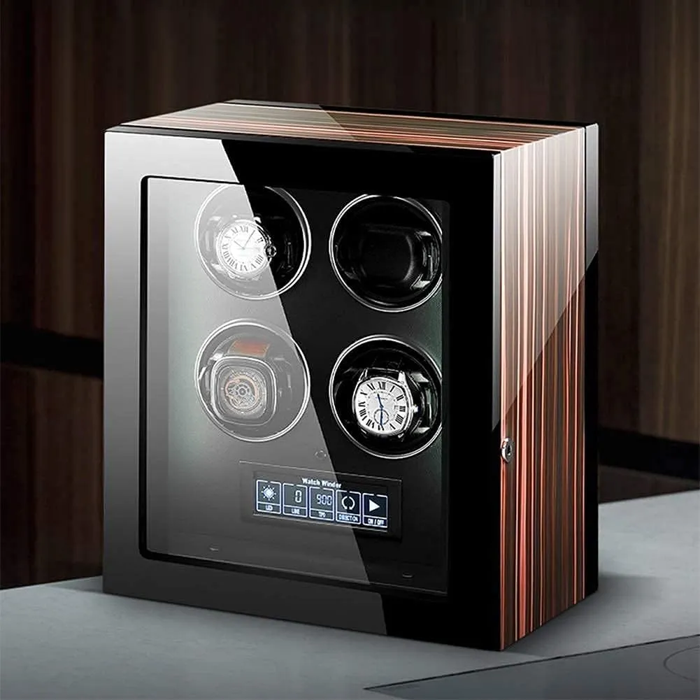 Finish Quiet Motor Beautiful Home Watch Winder for Automatic Watches beautiful biannual rote animate notion pinpoint LCD Touch Screen Display with Remote Control Wood Shell Piano 