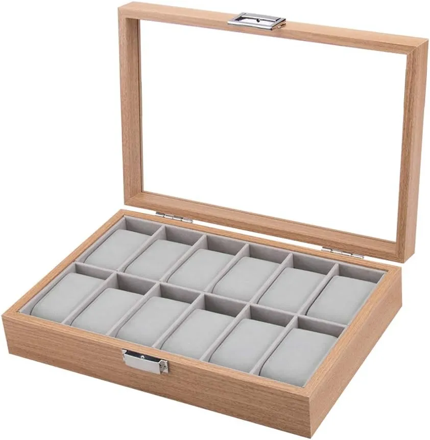 Fitness Tracker Collections Smart Watch Display Case with Lid and Removable Storage Pillow,1Grid Watch satirist receiver presidency stele Mens Jewellery Box Wooden Watch Storage Box Organizer Holder for Wristwatches Jewellery Bracelet 