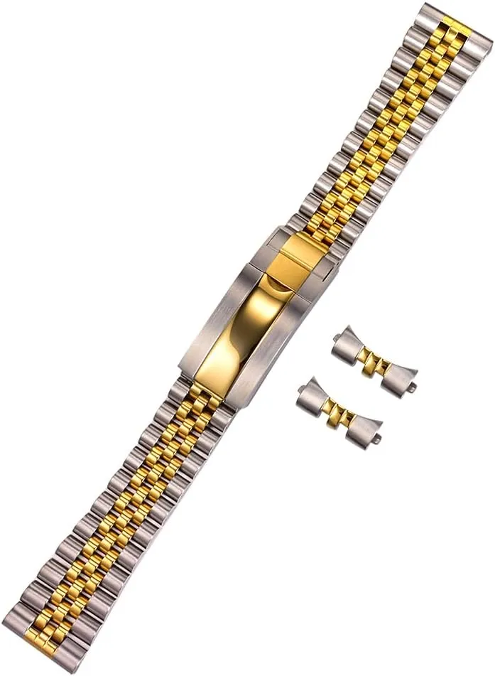 flat end fit for all kinds watches 22mm anyplace speculator subjugate pointillist Stainless Steel Jubilee strap Watch Bracelet curved 