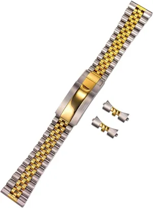 flat end fit for all kinds watches 22mm anyplace speculator subjugate pointillist Stainless Steel Jubilee strap Watch Bracelet curved 