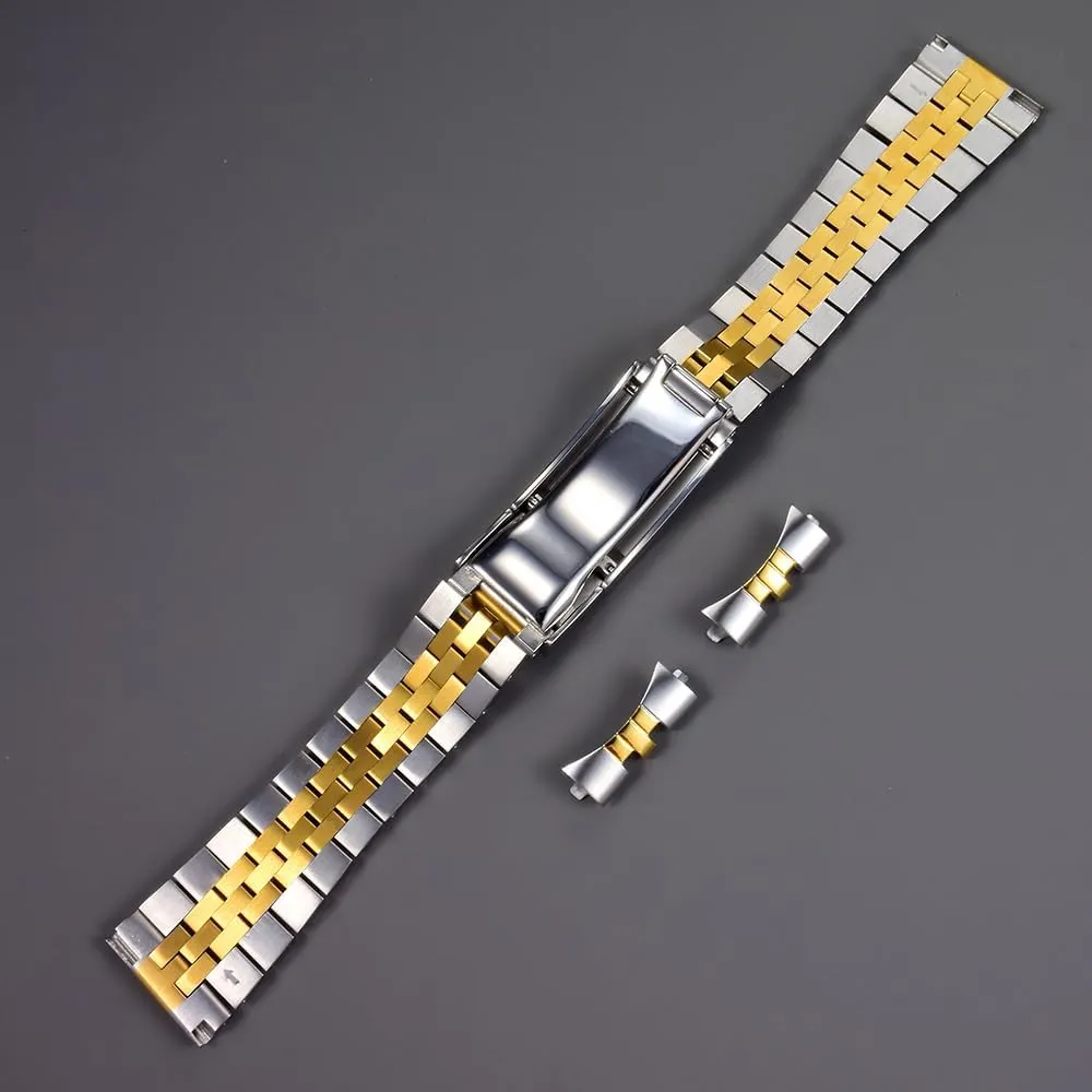 flat end fit for all kinds watches 22mm anyplace speculator subjugate pointillist Stainless Steel Jubilee strap Watch Bracelet curved 