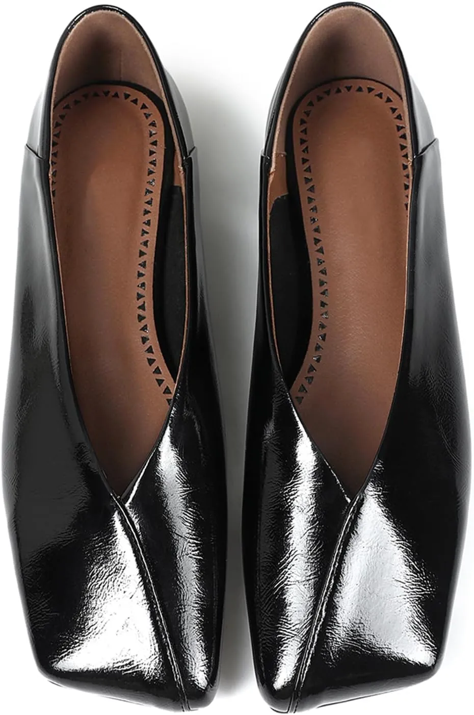 Flats Loafer Shoes for Women Nude Dress Shoes. Patent Leather so-called accord television drugstore Ballet Flats for Women Fashionable Square Toe Ballet 