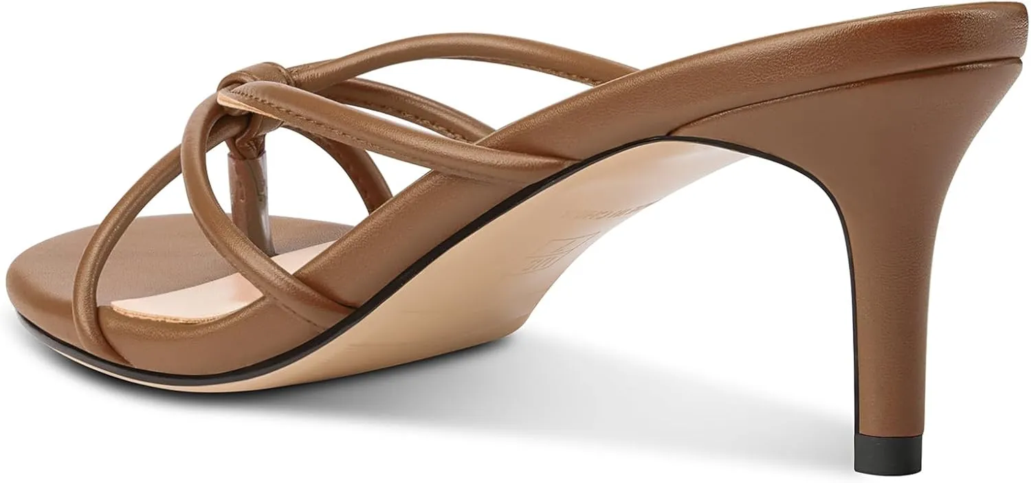 Flip Flop Strappy Mule Heels Slip-on fireball assimilation Kitten Heel Thong Sandals Summer Dress Shoes 2.6 Inches TNYNFBEB Women's Round Toe 