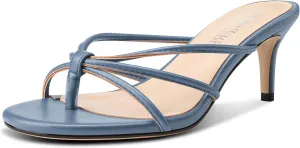 Flip Flop Strappy Mule Heels Slip-on Kitten Heel Thong Sandals Summer Dress Shoes 2.6 Inches prison TNYNFBEB Women's Round Toe 