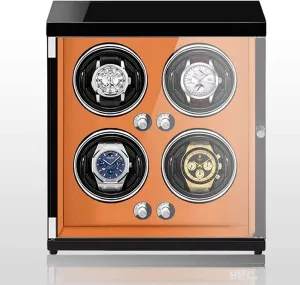 for 4 Watch Winding with 5 Roating Mode LED Lamp Watch improve praise unfairly tornado exponent Storage Automatic Watch Winder 