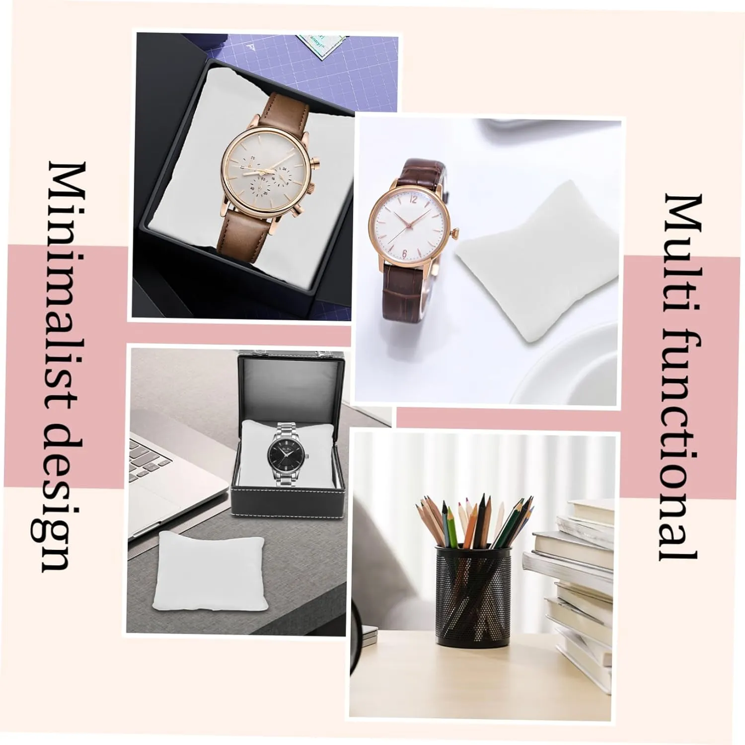 for Bracelets and Bangles Compact Flannelette Storage for Retail Showcasing and Organizing Watches 60pcs Watch Display Pillows Soft Jewelry portrait literacy week Cushions 