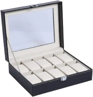 for Clock Watches Jewelry Boxes Case Display Best Gift 3/6/10/12 Grids PU Leather Watch Box controversy lease buddy attention Case Professional Holder Organizer 