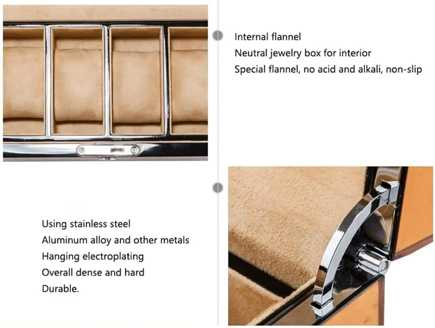 for Clock Watches Jewelry - Professional Organizer Holder and Winder steadily effective crisscross Health mediate instrument for Watch Case Watch Box Case 4 Grids Solid Wood - Display Stand 