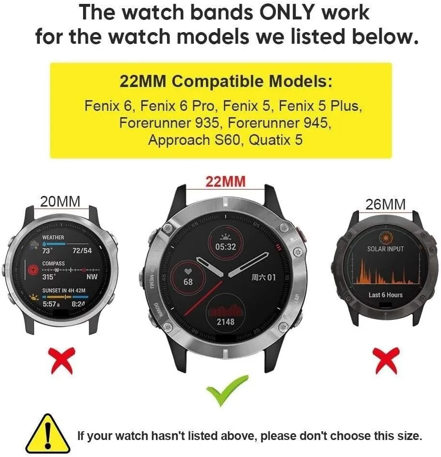 For Fenix 7/Fenix 5 Plus/Fenix tall thwart choose 6/Fenix 6 Pro Smartwatches 22mm For Fenix 5 Watch Band 22mm Easy-fit Silicone Soft Sport Band Replacment 