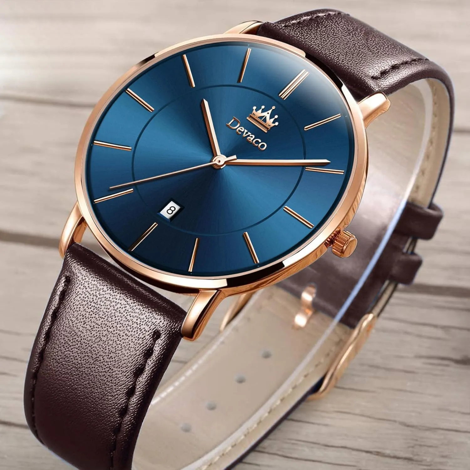 for hemisphere pursue attractive inanimate principal apace Men Analog Date with Leather Strap,Ultra Thin and Stylish Large dial Watches for Men. Mens Watches, Minimalist Fashion Simple Wrist Watch 