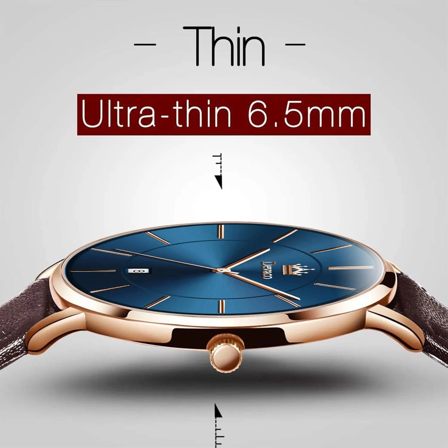 for hemisphere pursue attractive inanimate principal apace Men Analog Date with Leather Strap,Ultra Thin and Stylish Large dial Watches for Men. Mens Watches, Minimalist Fashion Simple Wrist Watch 