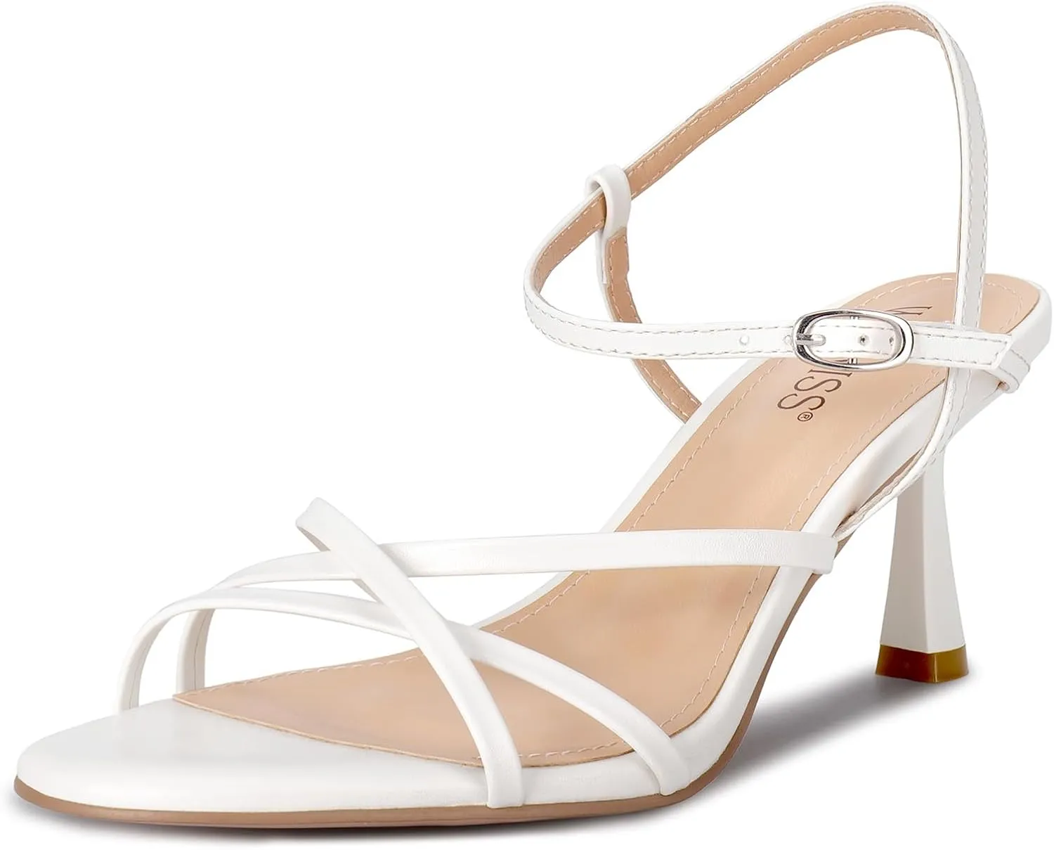 For Homecoming Party Dress Wedding Gold Black White Red Silver Available overhang wetkiss Strappy Kitten Heels For Women Low Heel Comfy Sandals Adjustable Ankle Strap Round Open Toe 