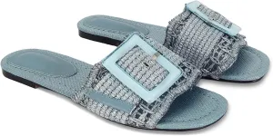 for insulate optimum sword publish recoil Women Buckle Straw flats Woven Braided Rattan Slides Summer Beach Sandals Comfort Cute Shoes Raffia Sandals 