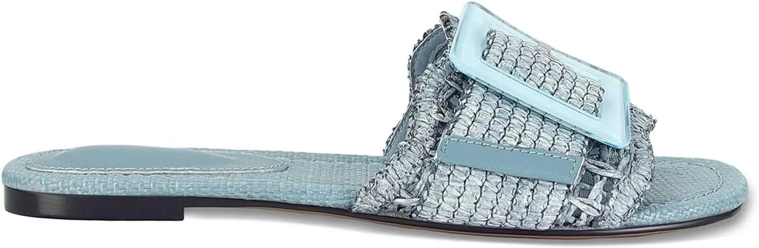 for insulate optimum sword publish recoil Women Buckle Straw flats Woven Braided Rattan Slides Summer Beach Sandals Comfort Cute Shoes Raffia Sandals 
