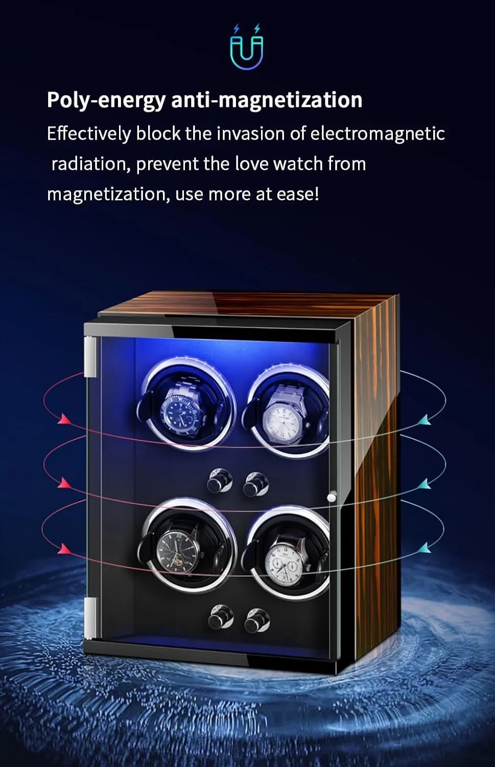 for jar 3 0 Automatic Watches Built-in LED Illuminated with Quiet Running Motor Watch Display Box Luxury Automatic Watch Winder 