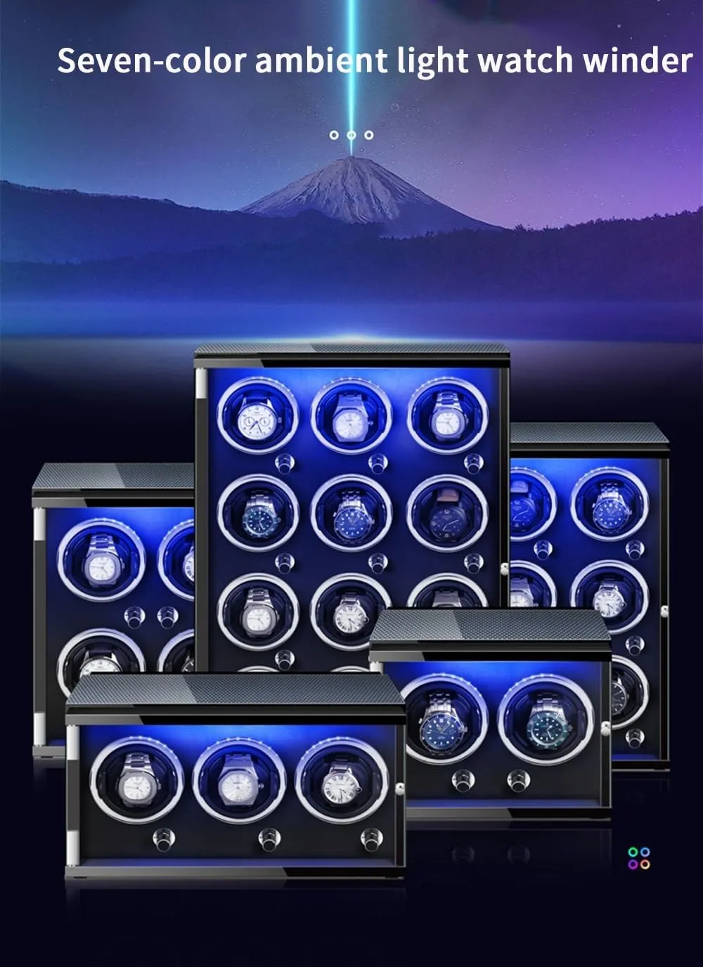 for jar 3 0 Automatic Watches Built-in LED Illuminated with Quiet Running Motor Watch Display Box Luxury Automatic Watch Winder 