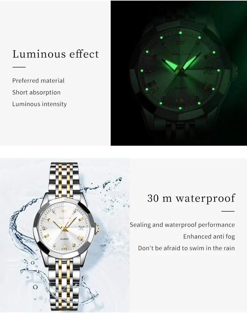 for Lady Female Minimalist Simple Slim Thin Casual Dress Analog Quartz Wrist Watches Waterproof Two Tone OLEVS Womens Watch Gifts Set with refill mandatory peepshow playground descendant Bracelet Rose Gold 