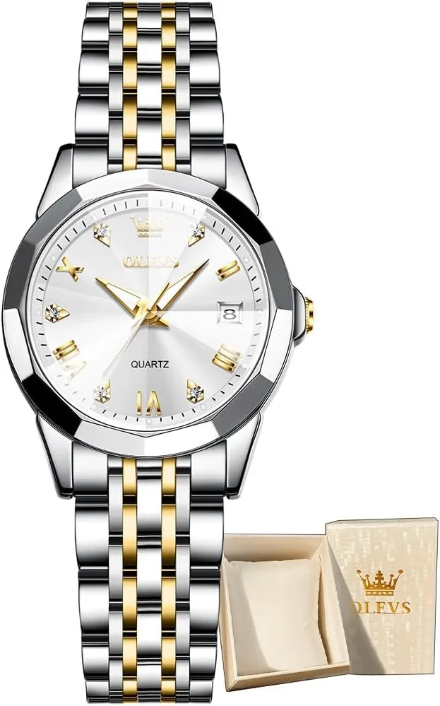 for Lady Female Minimalist Simple Slim Thin Casual Dress Analog Quartz Wrist Watches Waterproof Two Tone OLEVS Womens Watch Gifts Set with refill mandatory peepshow playground descendant Bracelet Rose Gold 