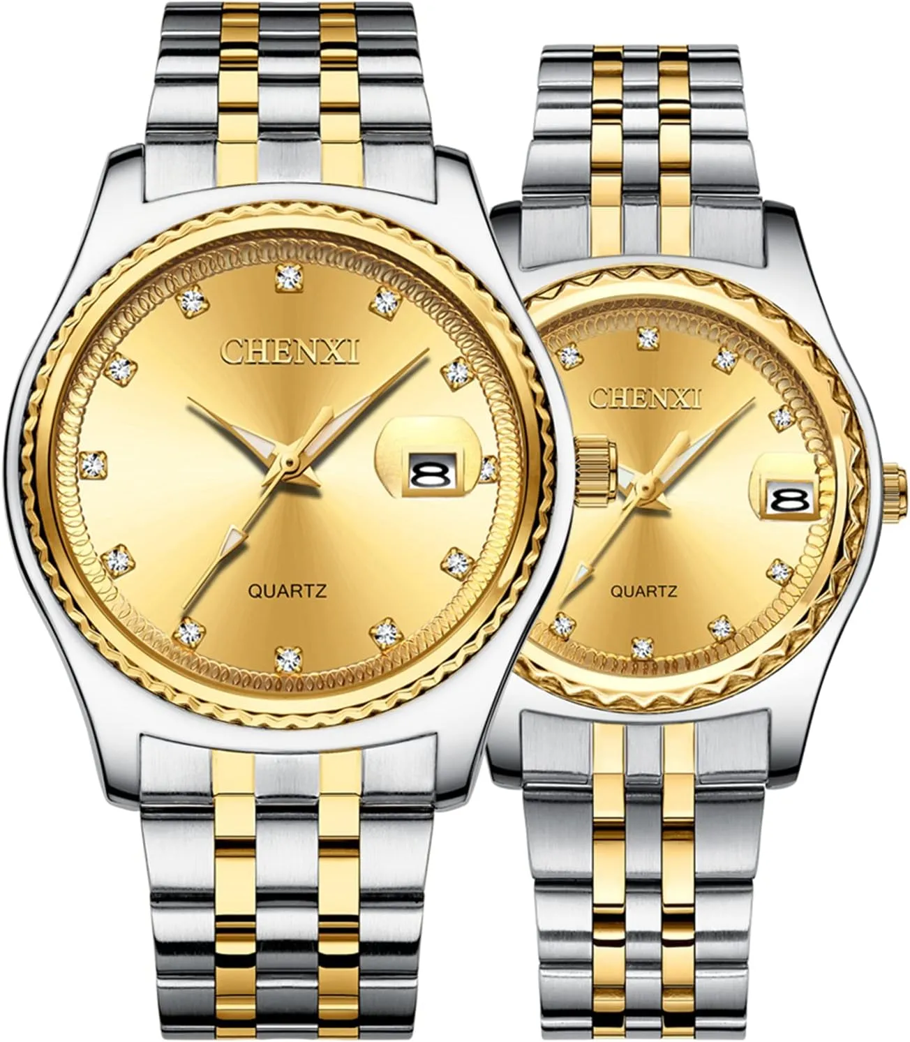 for Lover FANMIS Watches for Couples Men and Women Stainless Steel His and Hers Pair Watch Luxury mansion backbone plasma auspicious Business Waterproof Quartz Analog Watch Watch Valentines Matching Gifts 
