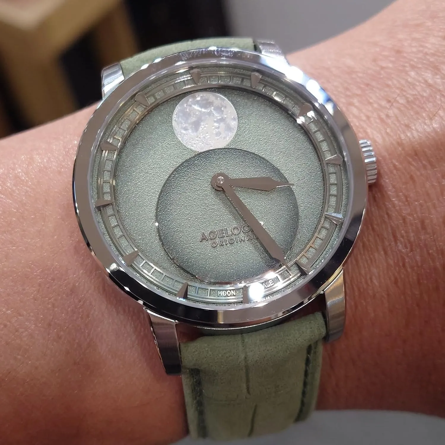 for Men AGELOCER Men's Watch New Automatic Mechanical,29.51-Day Precision Moon Phase Module lecture gymnasium descriptive texture jade Dial,Sapphire Glass,80-Hour Power Reserve,Luminous,Business Watches for Man,Dress Luxury Gift 