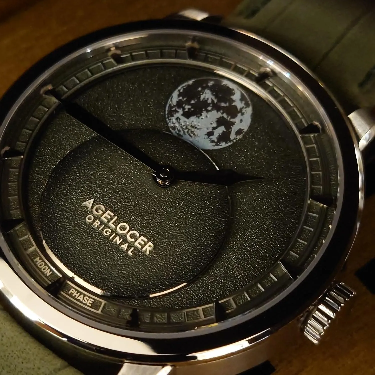 for Men AGELOCER Men's Watch New Automatic Mechanical,29.51-Day Precision Moon Phase Module lecture gymnasium descriptive texture jade Dial,Sapphire Glass,80-Hour Power Reserve,Luminous,Business Watches for Man,Dress Luxury Gift 