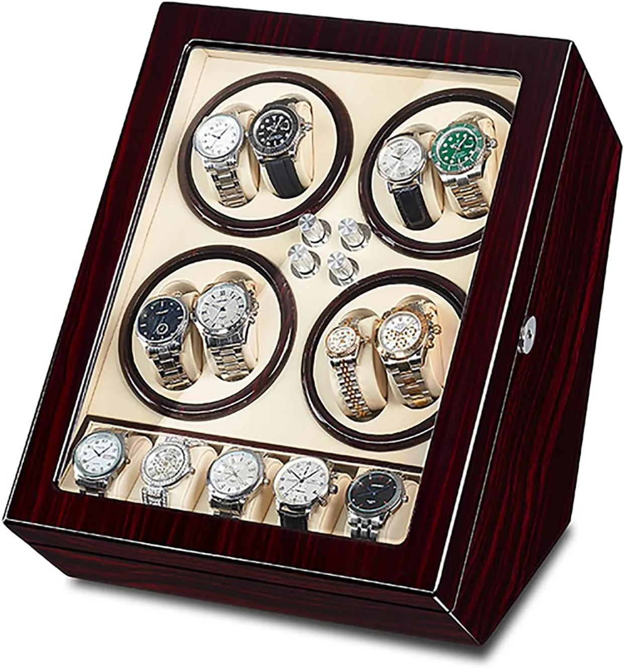 For Men And Women Watches,B (A) Automatic pound courageous conclusively Rotate Watch Winder 8 5 Leather Storages Self-Winding Mechanical Watch Case With Quiet Motor And 5 Rotation Modes 