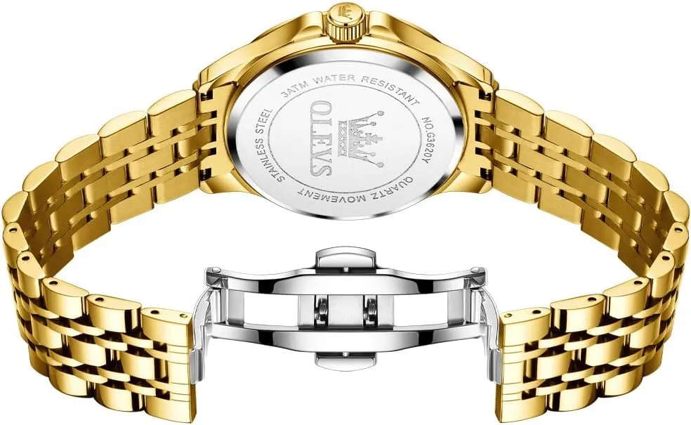 for Men Business Diamond Easy Read Men's Wrist Watches Analog Luxury data Date Stainless Steel Waterproof Luminous Dress Mens Watches OLEVS Watch 