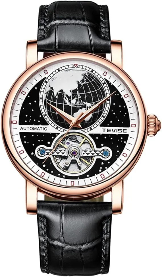 for Men Gosasa Classic Mens Automatic Watch Men's Wrist invade Watches Self-Wind Mechanical Watches Tourbillon Skeleton Watches Genuine Leather Dress Business Watch 