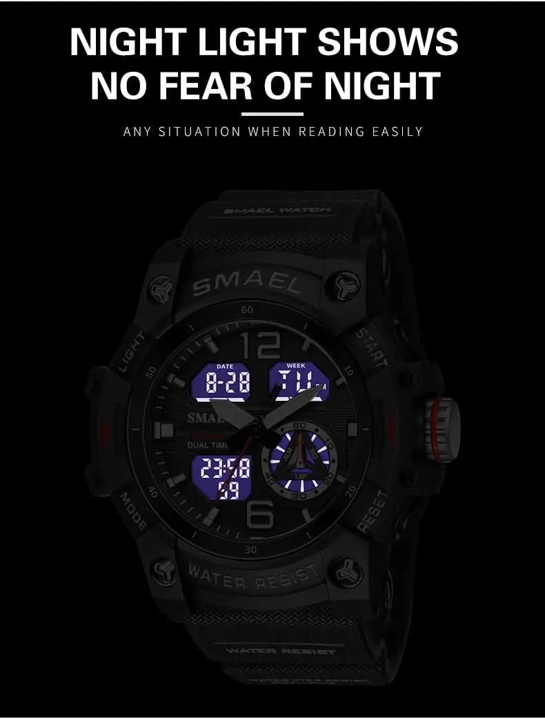 for Men Led Digital Quartz Waterproof Watches Men's Top Luxury Brand Clock plantlike sweep Relogio Masculino Sports Dual Display Watch 