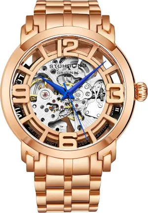 for Men miner - Mens Automatic Watch Self Winding Mens Dress Watch - Mens Winchester 44 Elite Watch Mechanical Watch for Men Stuhrling Original Skeleton Watches 