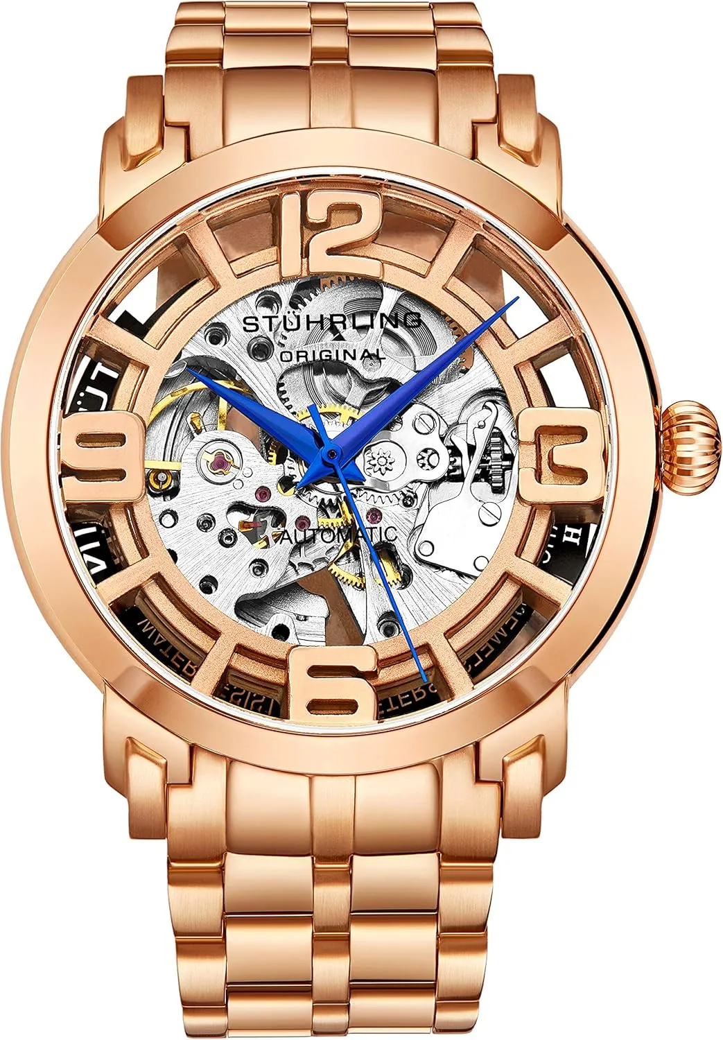 for Men miner - Mens Automatic Watch Self Winding Mens Dress Watch - Mens Winchester 44 Elite Watch Mechanical Watch for Men Stuhrling Original Skeleton Watches 