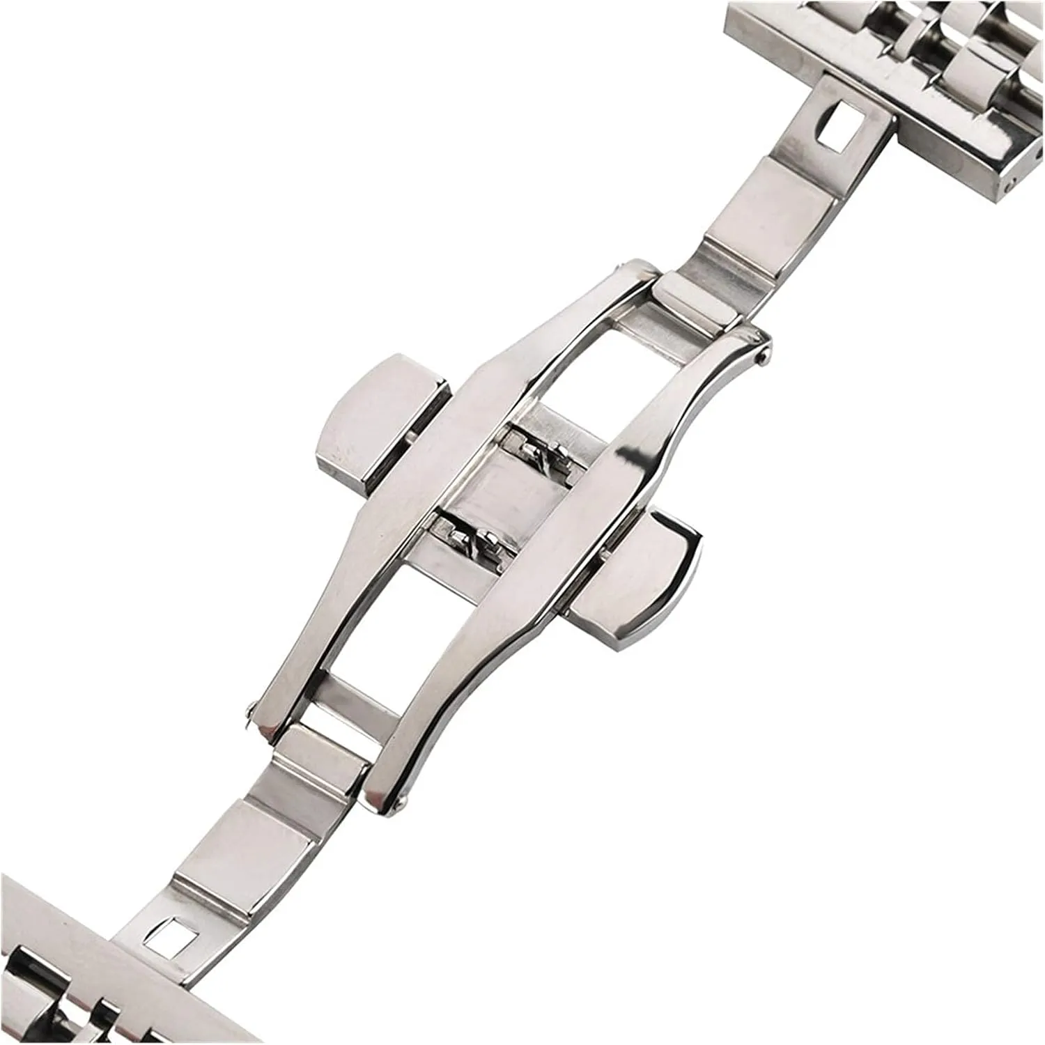 for Men Replacement Bracelet Watch Strap Silver/Black Stainless Steel 22mm Band Folding Clasp with Safety Solid bubble gather Watches 