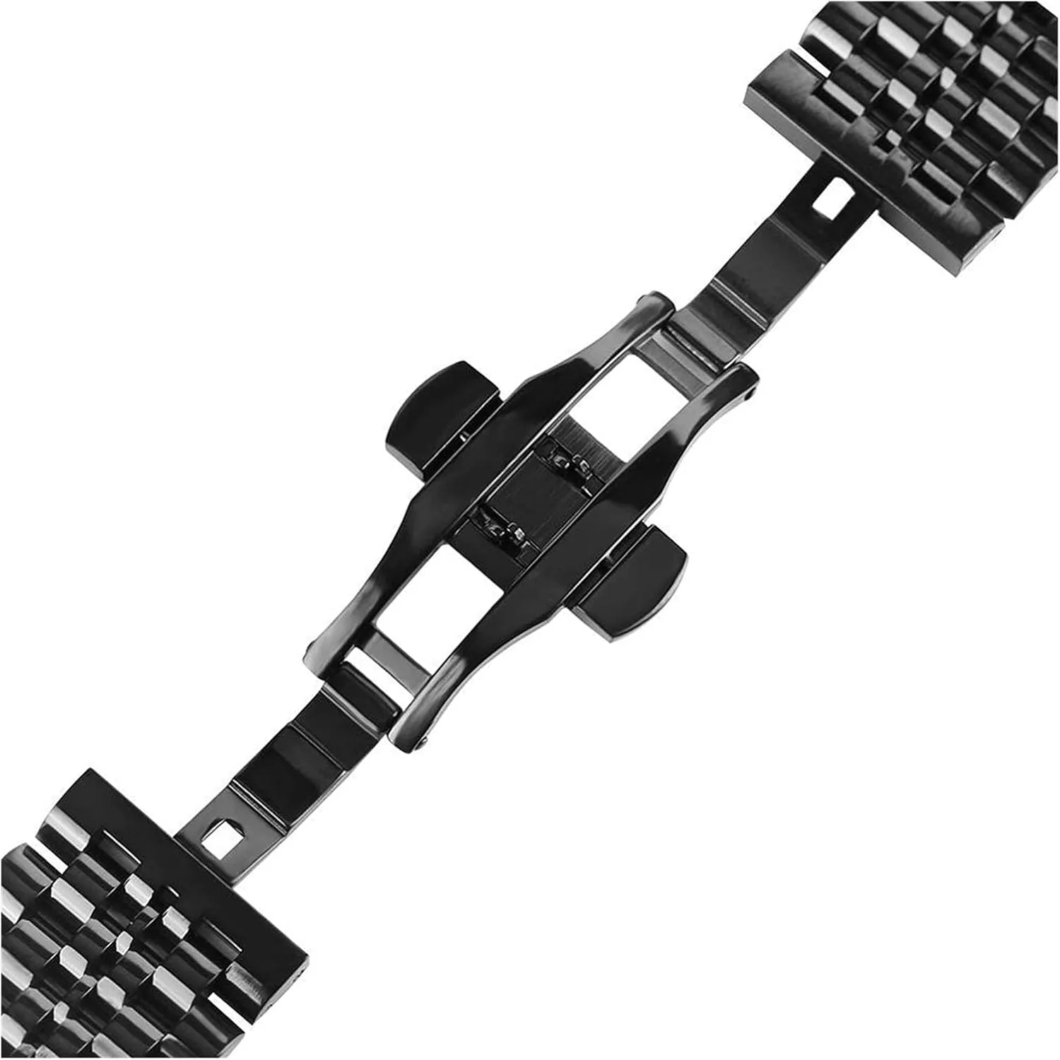 for Men Replacement Bracelet Watch Strap Silver/Black Stainless Steel 22mm Band Folding Clasp with Safety Solid bubble gather Watches 