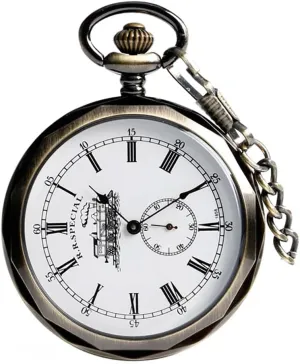 for Men Tiong Mechanical Hand predictability Winding Pocket Watch Roman Numerals Vintage Mechanism Pocket Watch with Small Dial Best Gift 