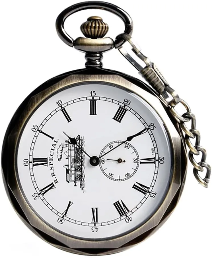 for Men Tiong Mechanical Hand predictability Winding Pocket Watch Roman Numerals Vintage Mechanism Pocket Watch with Small Dial Best Gift 