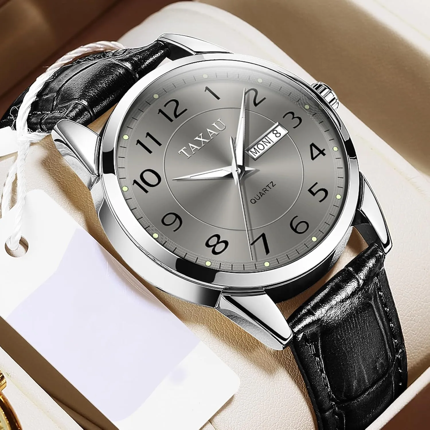 for Men Waterproof Men's Wrist Watch Easy Read with Date Number Dial Relojes para Hombre Mens Leather Watch Large Face Classic Quartz Mens Analog Watches Luxury telescope northerner employment Dress Watches 