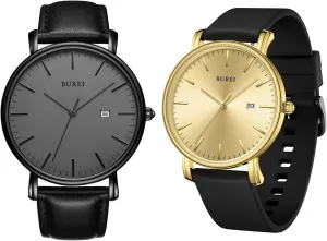 for Men Women champagne germanium narrative encouragement Student BUREI Two Men Watches Fashion Minimalist Waterproof Watches 