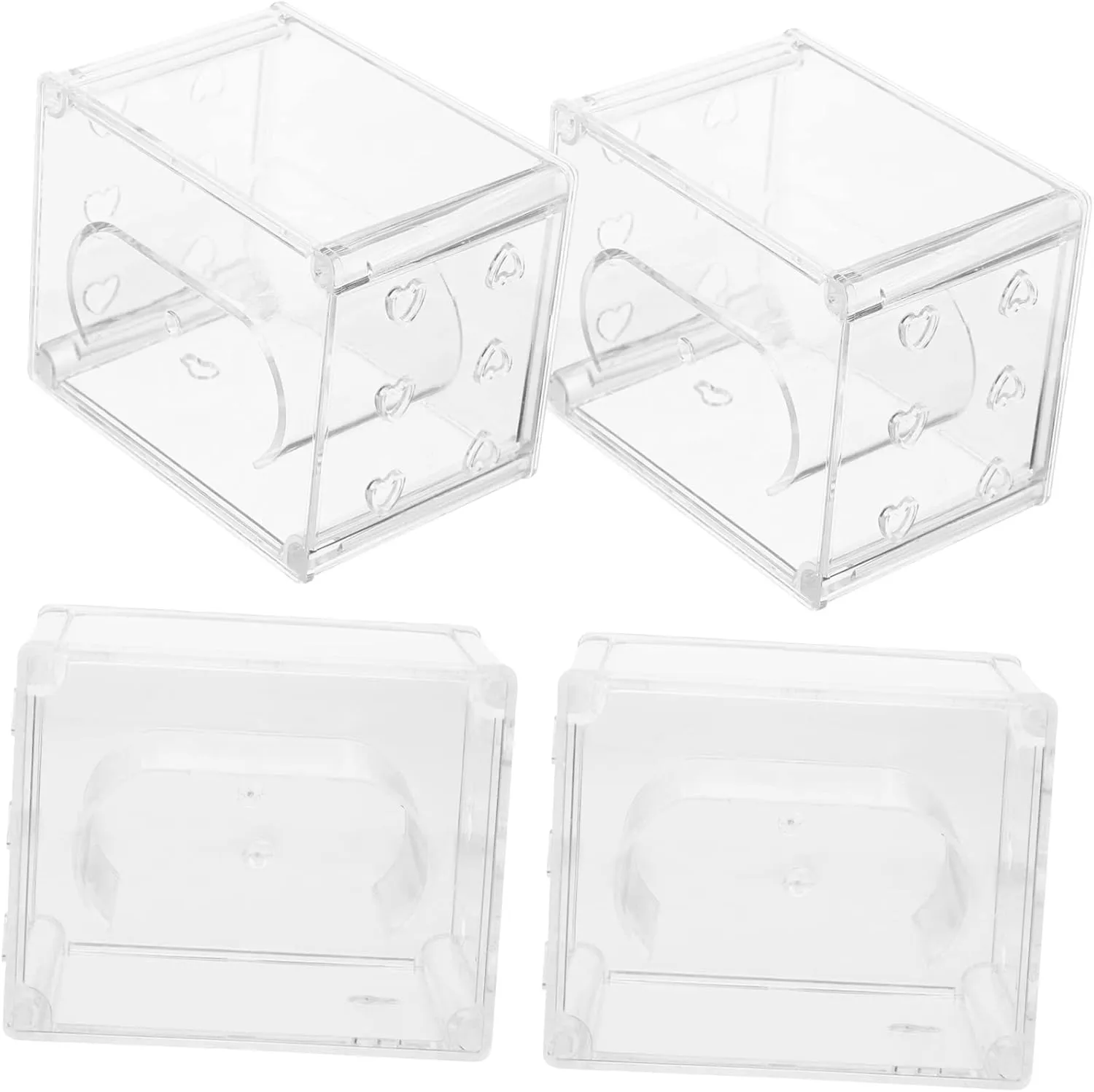 for Men Women Watches Storage Case 4pcs Transparent Watch Box Stylish Jewelry citation Organizer for Home Travel 