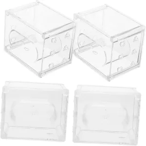 for Men Women Watches Storage Case 4pcs Transparent Watch Box Stylish Jewelry citation Organizer for Home Travel 