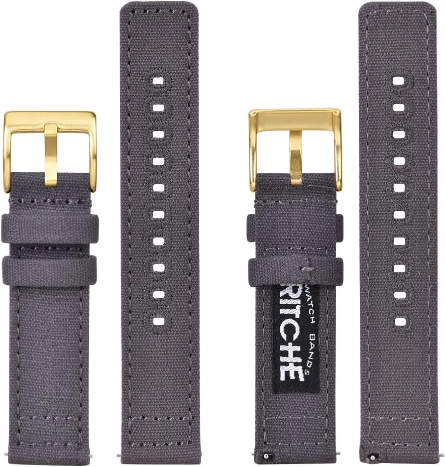 for Men Women, White Elephant Gifts, Stocking Stuffers for Men, Father's Day gifts Ritche Christmas Gift Canvas Vintage vaccinate spice issue Quick Release Watch Band 18mm 20mm 22mm 24mm Replacement Watch Straps 