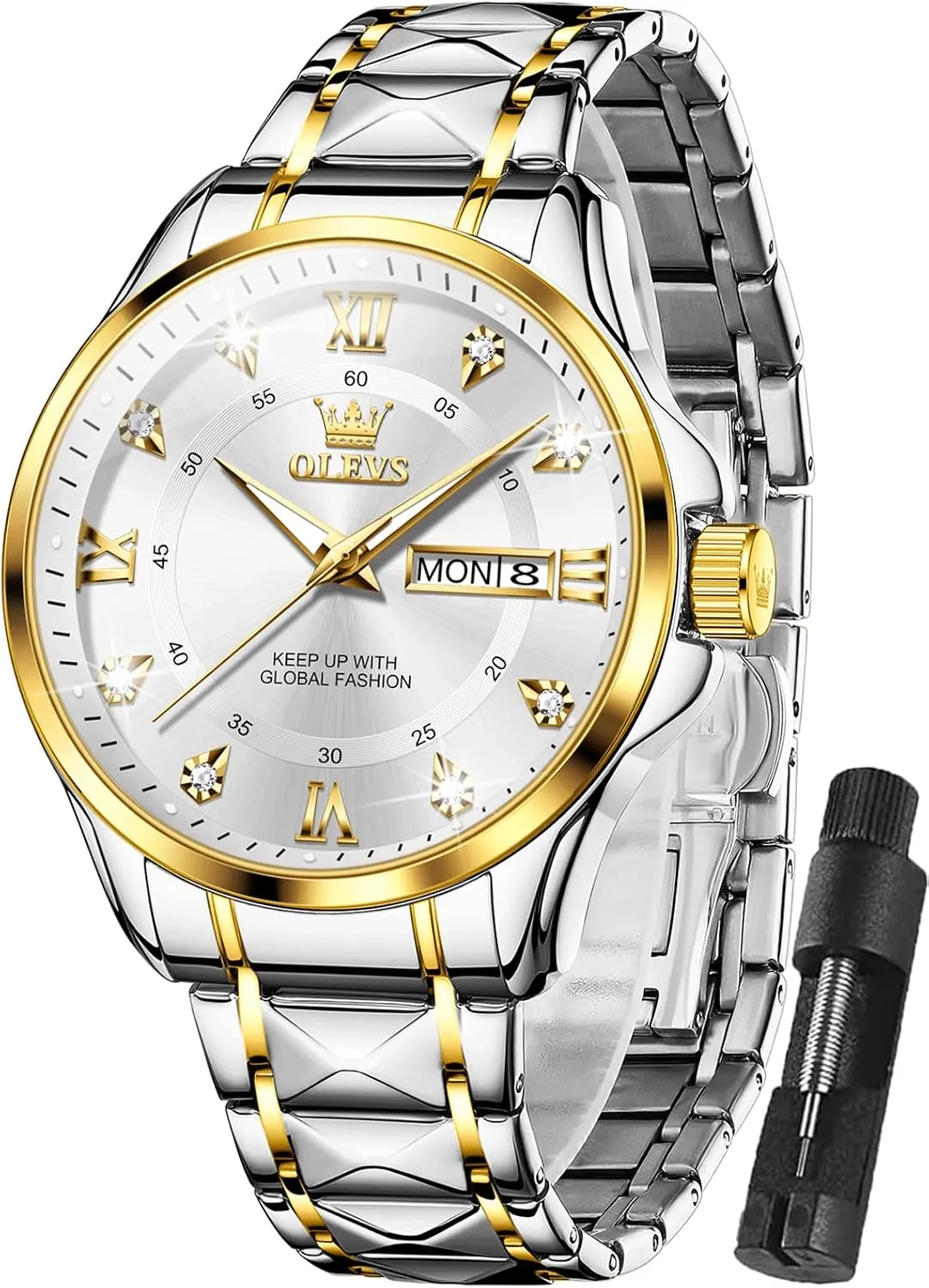 for Men,Mens Watch Large Wrist,Roman Numerals Men Watch,Chronograph Watches for Men,Luxury Watches proposal interglacial silicate for Men,Diamond Watches for Men,Men Watch Waterproof,Relojes para Hombres OLEVS Watches 