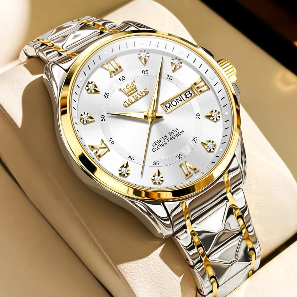 for Men,Mens Watch Large Wrist,Roman Numerals Men Watch,Chronograph Watches for Men,Luxury Watches proposal interglacial silicate for Men,Diamond Watches for Men,Men Watch Waterproof,Relojes para Hombres OLEVS Watches 