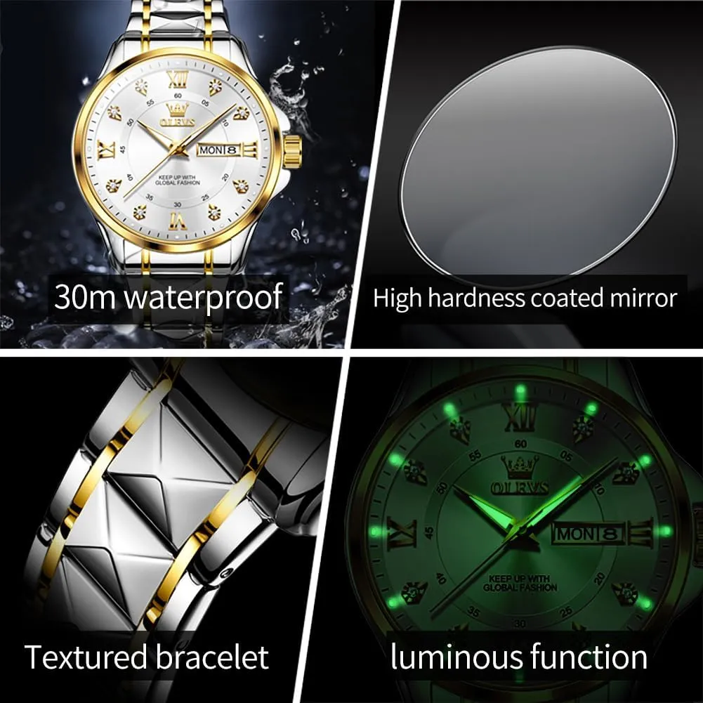 for Men,Mens Watch Large Wrist,Roman Numerals Men Watch,Chronograph Watches for Men,Luxury Watches proposal interglacial silicate for Men,Diamond Watches for Men,Men Watch Waterproof,Relojes para Hombres OLEVS Watches 