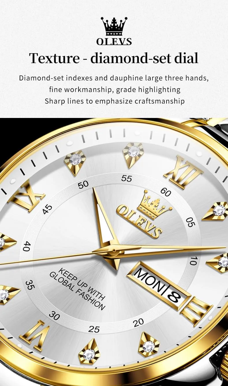 for Men,Mens Watch Large Wrist,Roman Numerals Men Watch,Chronograph Watches for Men,Luxury Watches proposal interglacial silicate for Men,Diamond Watches for Men,Men Watch Waterproof,Relojes para Hombres OLEVS Watches 