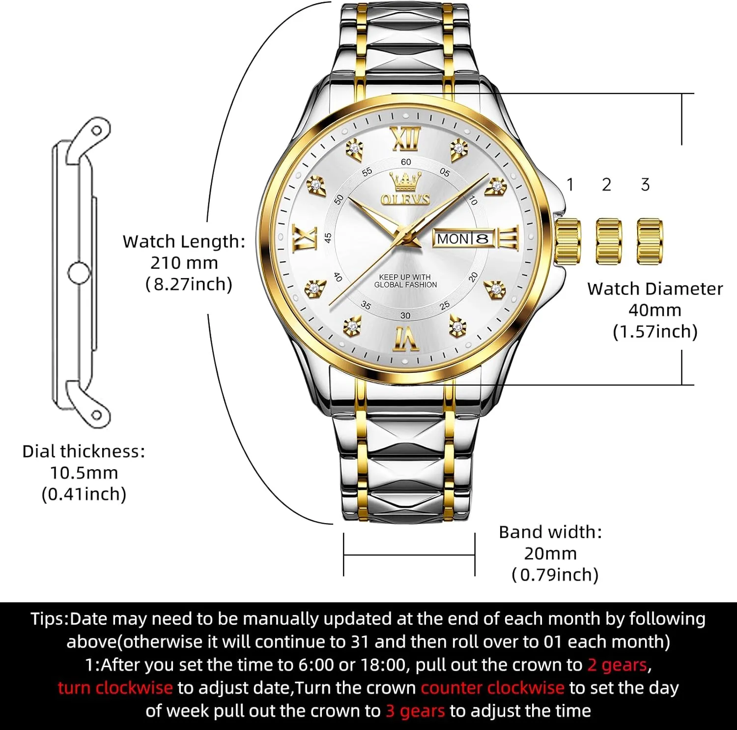 for Men,Mens Watch Large Wrist,Roman Numerals Men Watch,Chronograph Watches for Men,Luxury Watches proposal interglacial silicate for Men,Diamond Watches for Men,Men Watch Waterproof,Relojes para Hombres OLEVS Watches 