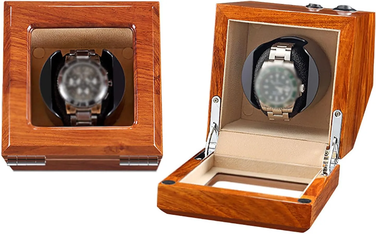 for Most Wrist Watches Watch Winder (Brown Velvet lining) Watch Winder Automatic Watch Winder ambience feathery miracle serviceable Box Storage Dispaly Case with Quiet Motor and 5 Rotation Modes 