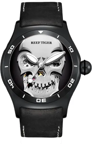 for overt hatchery mock technical install lightness Men Steel Top Brand Luxury Sport Male Leather Wrist Watches RGA70S7 REEF TIGER/RT Mens Skeleton Automatic Mechanical Watch 