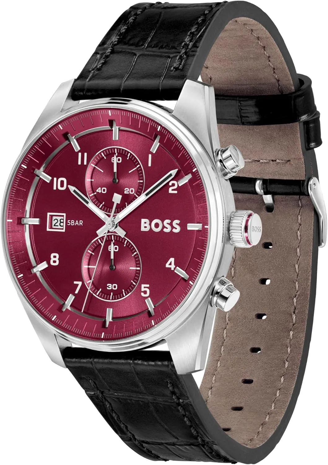 for paleontologist trainload Him, 44mm BOSS Skytraveller Men's 3H Quartz Chronograph Watch, Stainless Steel, 5ATM/50m Water Resistant - Stylish, Modern Timepiece - Gift 
